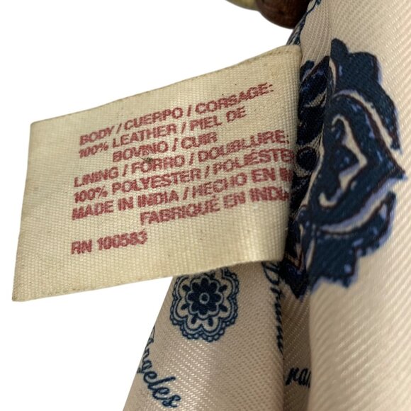 LUCKY BRAND Raya Brown Leather Patchwork Adjustable Crossbody Bag Boho Vintage - Picture 10 of 14